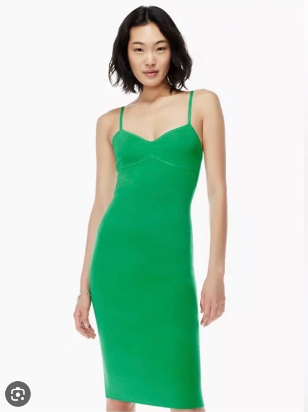 Babaton Lariat Green Bodycon Midi Dress Aritzia